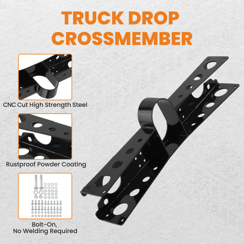 Trailing Arm Cross Member Anti Squat Brackets Rear compatible for Chevy C10 compatible for GMC C15 1967-72