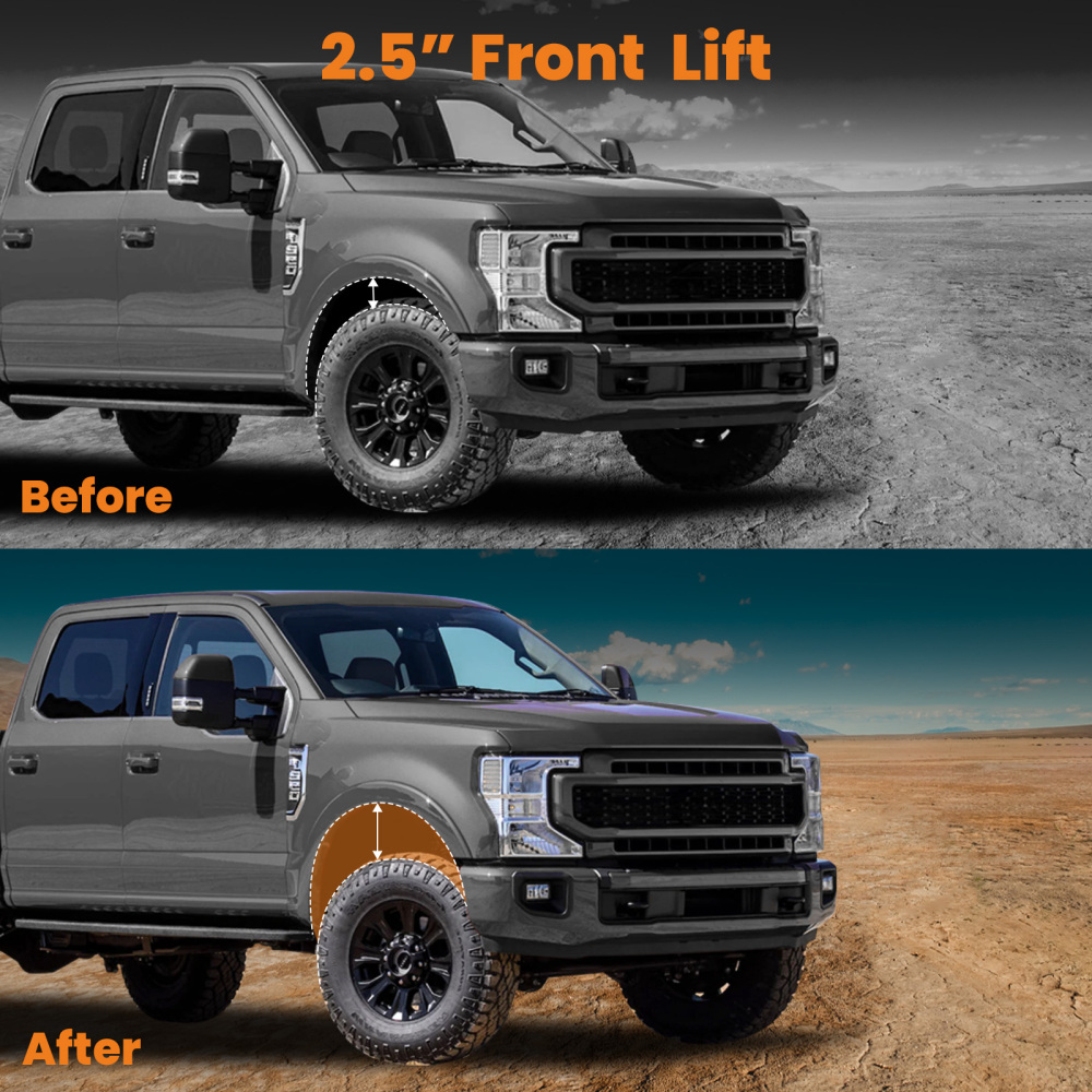 Front 2.5 inch Level Lift Kit Coil Spacers compatible for Ford F250 F350 2011-2019