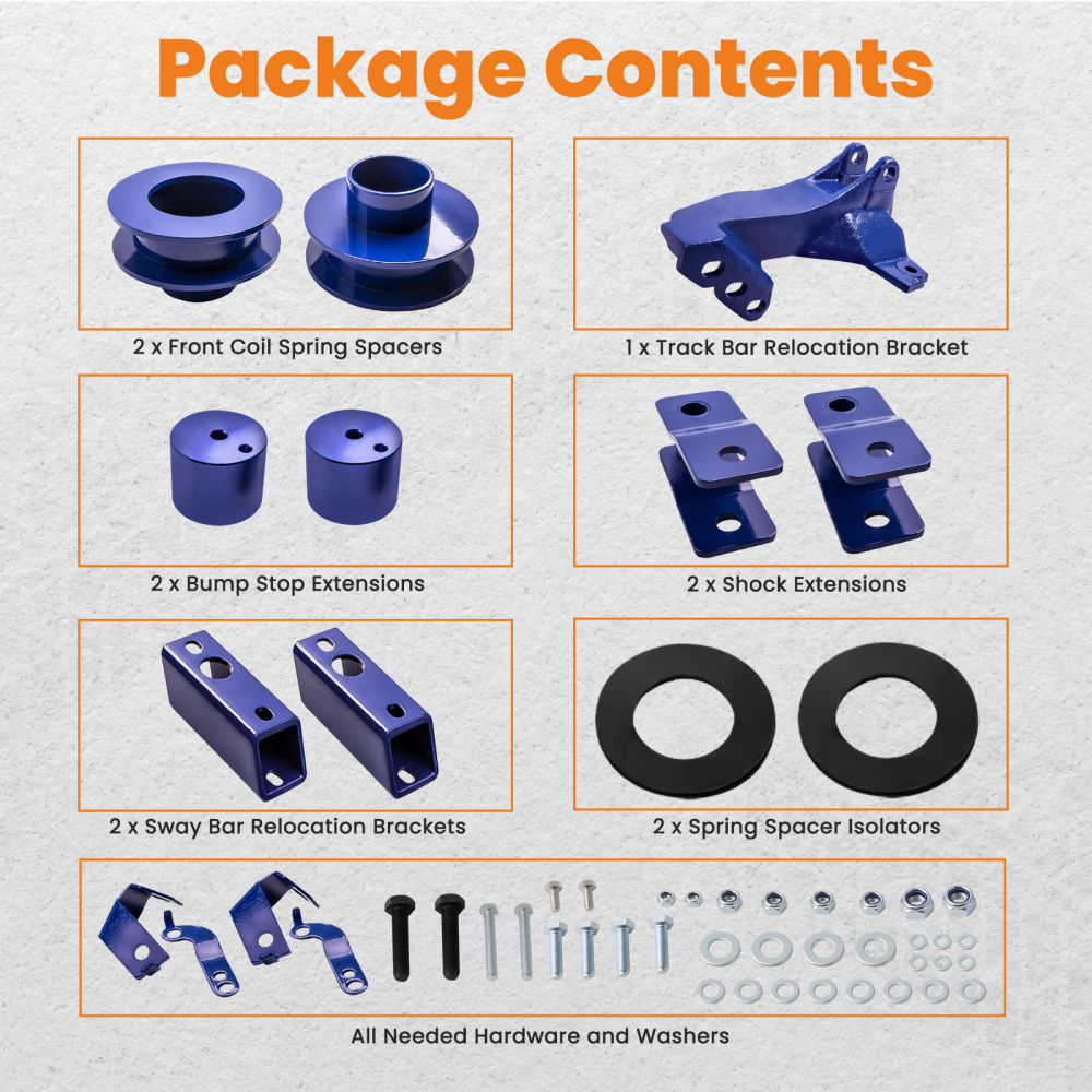 Front 2.5 inch Level Lift Kit Coil Spacers compatible for Ford F250 F350 2011-2019