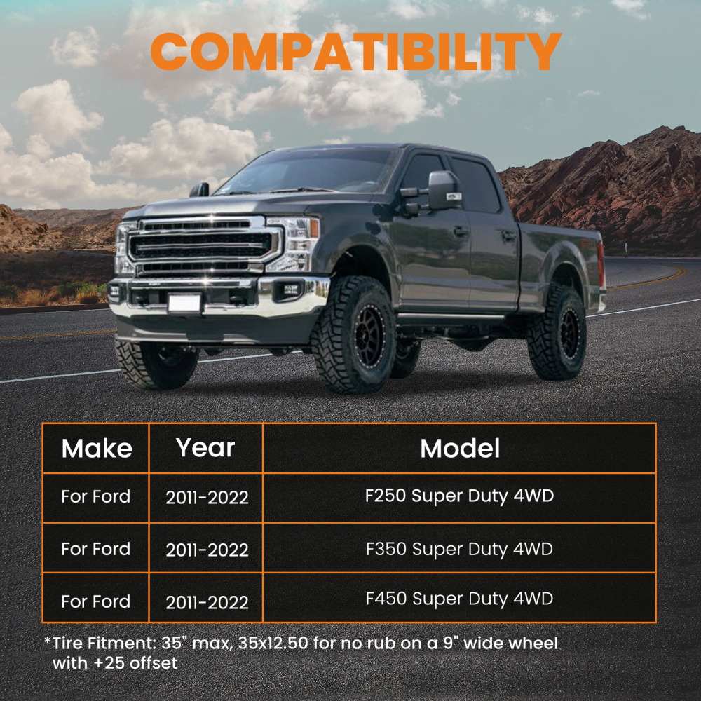 Front 2.5 inch Level Lift Kit Coil Spacers compatible for Ford F250 F350 2011-2019