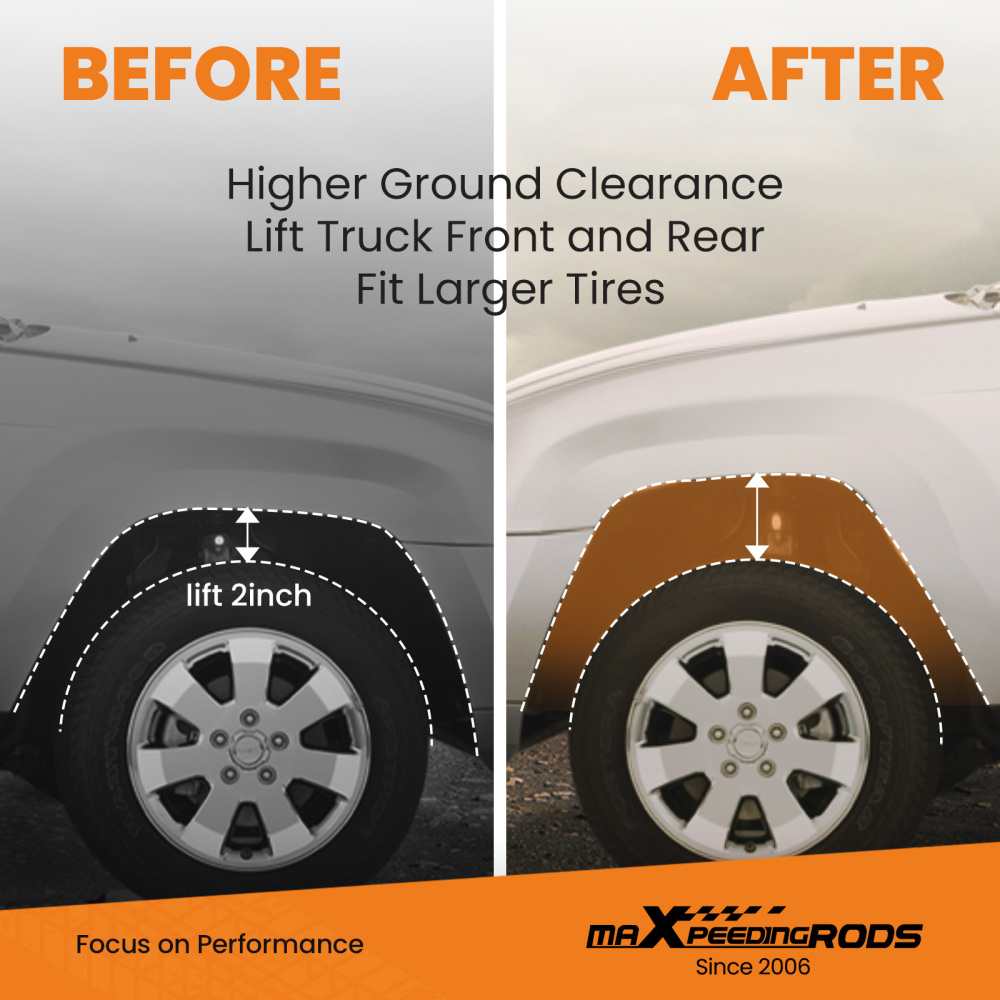 2x Leveling Lift Kit Front 2 compatible for Jeep Liberty KJ KK 2002-2012 2003 2004 2006