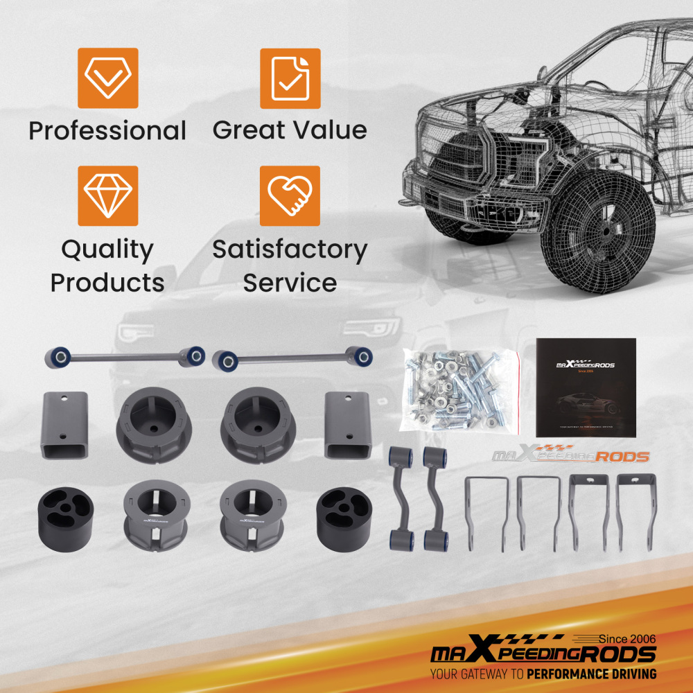 Kit de levage suspension 2.5 avant arrière compatible pour Jeep Wrangler JL4WD 2018-2019