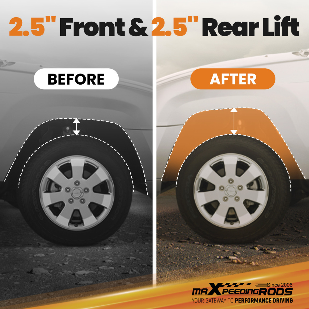 Kit de levage suspension 2.5 avant arrière compatible pour Jeep Wrangler JL4WD 2018-2019