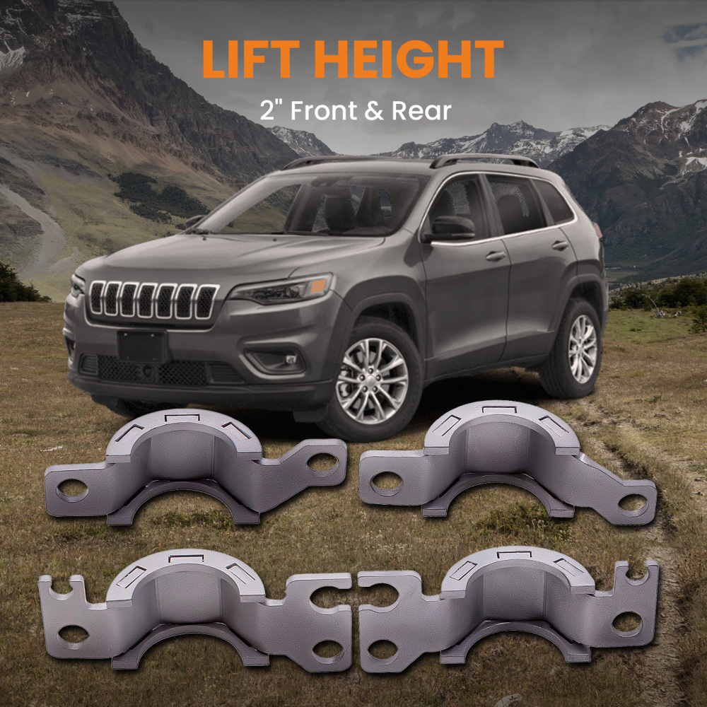Front 2 inch Rear 2 inch Level Lift Kit compatible for Jeep Cherokee KL 2014-2019 Strut Spacer