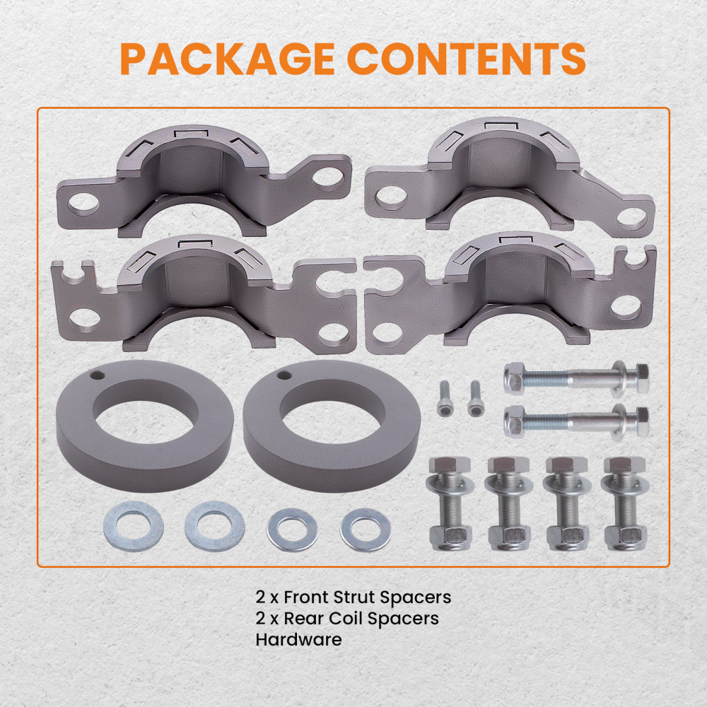 Front 2 inch Rear 2 inch Level Lift Kit compatible for Jeep Cherokee KL 2014-2019 Strut Spacer