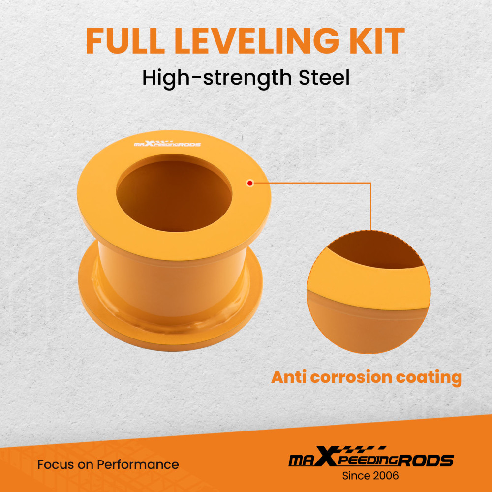 Front 3 Rear 3 Lift Kit with Shock Extenders compatible for Jeep Wrangler JK 2007-2018