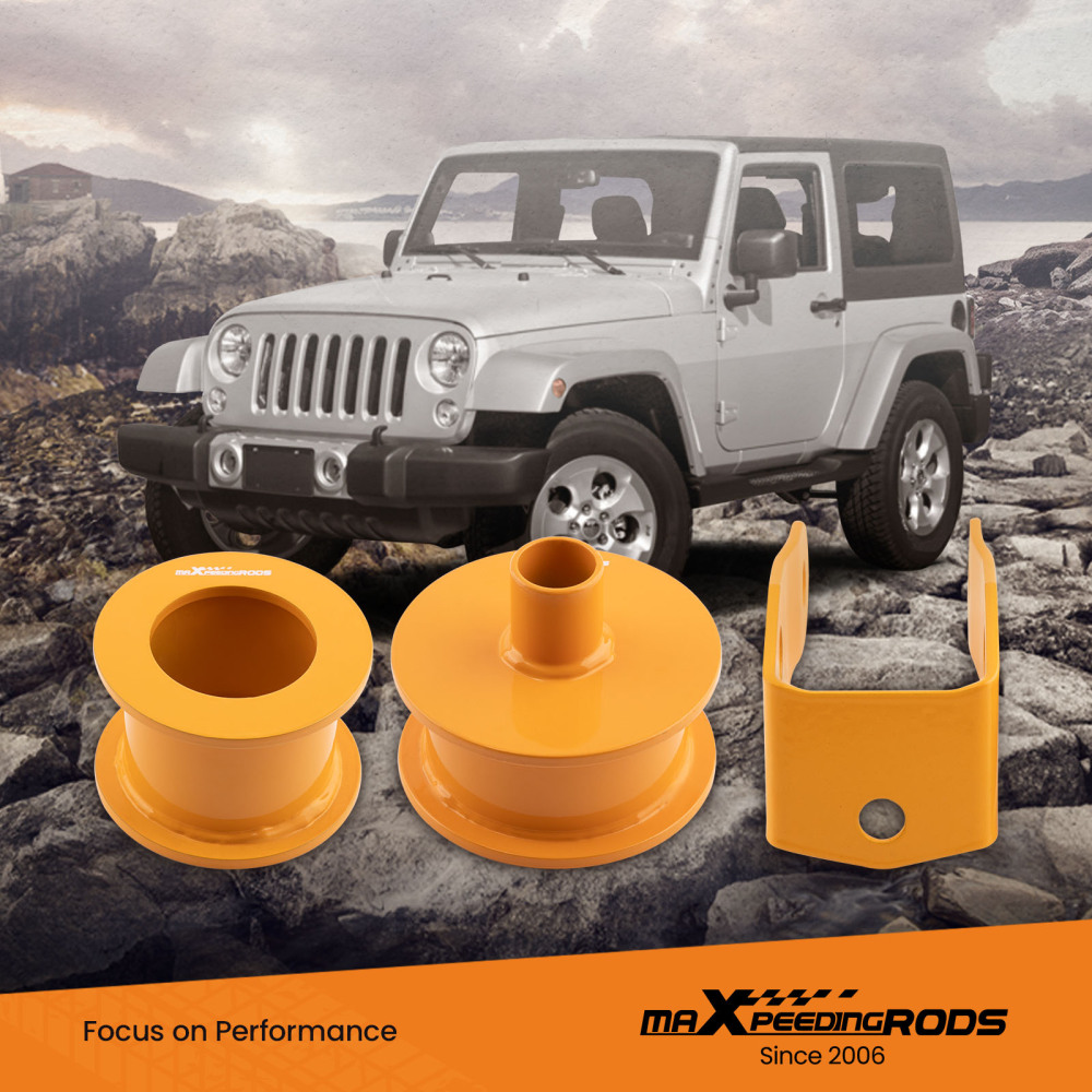 Front 3 Rear 3 Lift Kit with Shock Extenders compatible for Jeep Wrangler JK 2007-2018