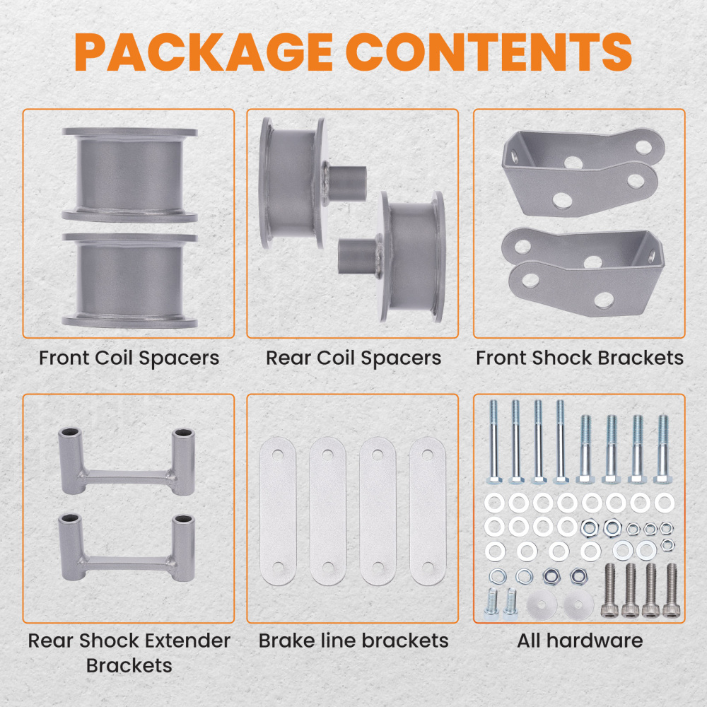 3 Front Rear Lift Leveling Kitcompatible compatible for Jeep Wrangler JK Mount Extenders 2x2 4x4