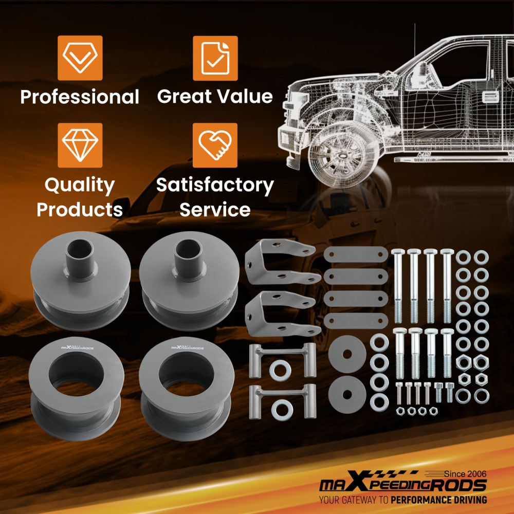 2.5 Front 2 Rear Leveling Lift Kit Set Extender compatible for Jeep Wrangler JK 2007-2018