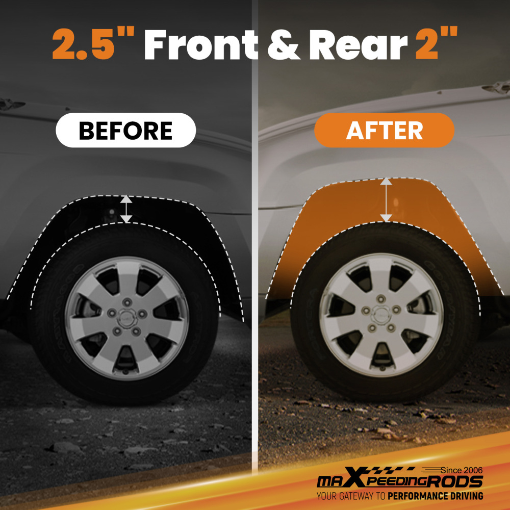 2.5 Front 2 Rear Leveling Lift Kit Set Extender compatible for Jeep Wrangler JK 2007-2018