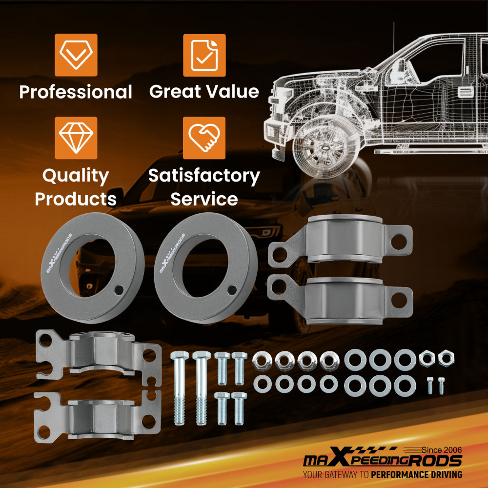 Front 2 Rear 2 Level Lift Kit compatible for Jeep Cherokee KL 2014-22 Shock Spacers
