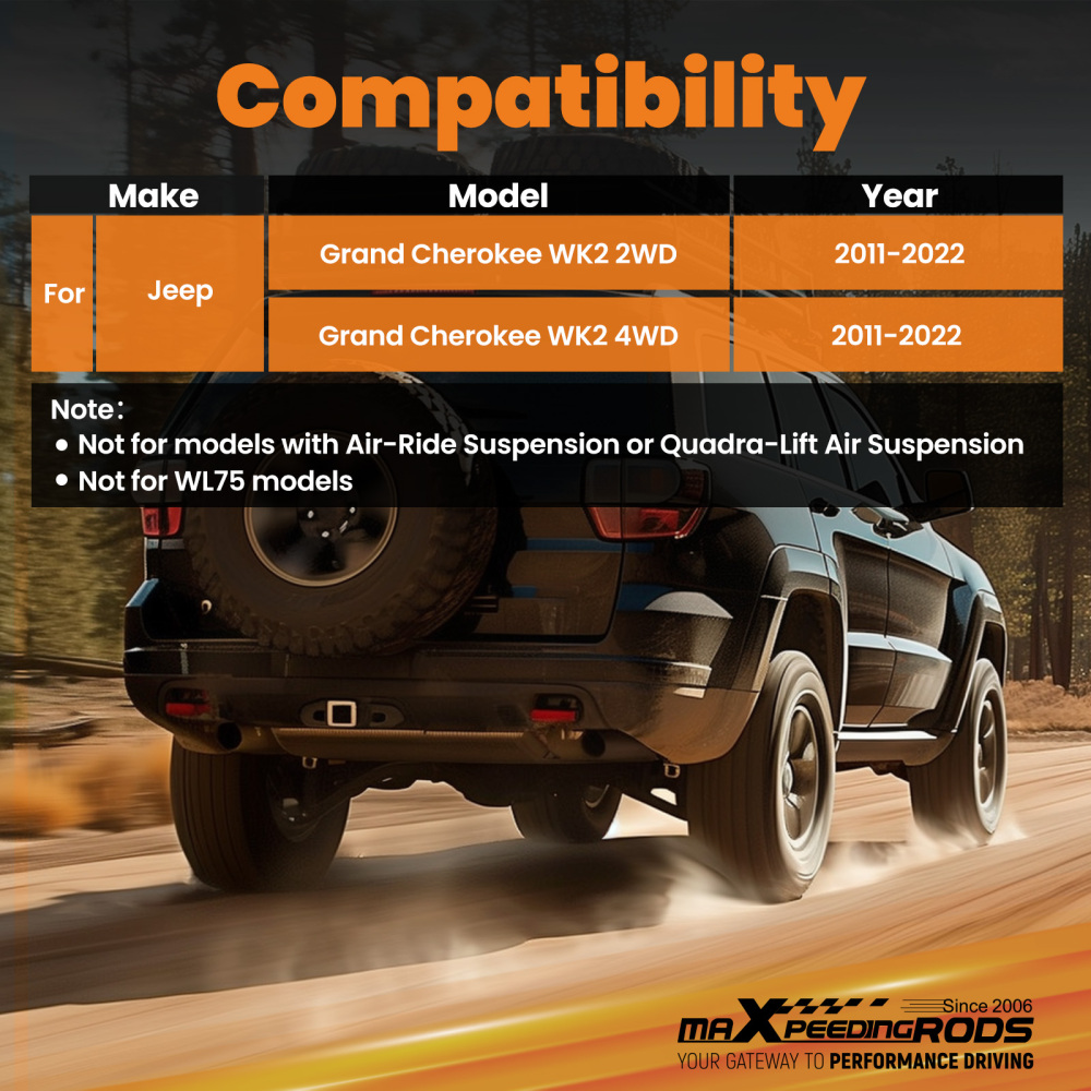 Suspension Lift Kit 2.5 Front 0.5 Rear compatible for Jeep Grand Cherokee WK2 2011-2019