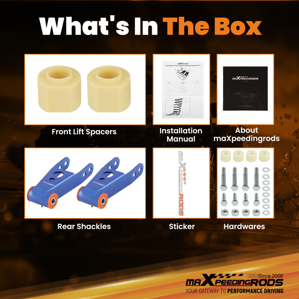 3 Anteriore + 2 Posteriore Lift Kit Spacers compatibile per Jeep Cherokee XJ 1984-01