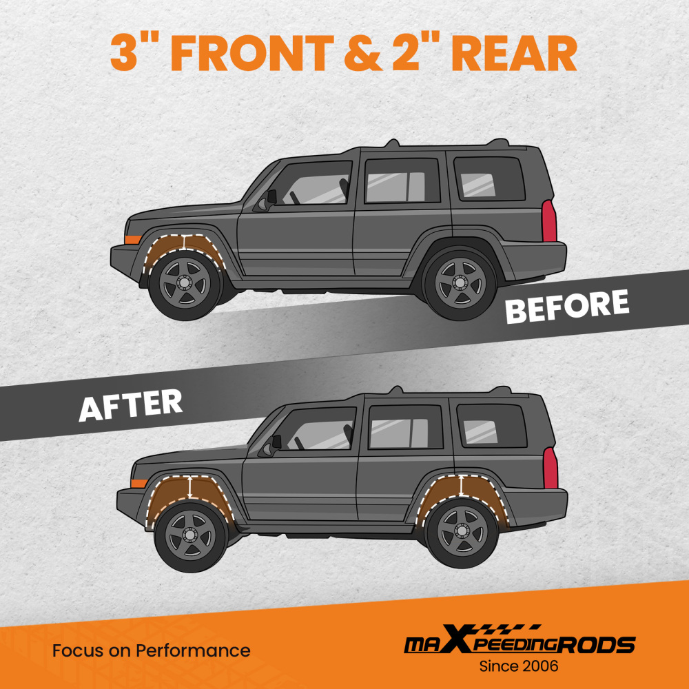 3 Front 2 Rear Lift Kit w/Differential Drop Spacers For Toyota 4Runner 2003-22