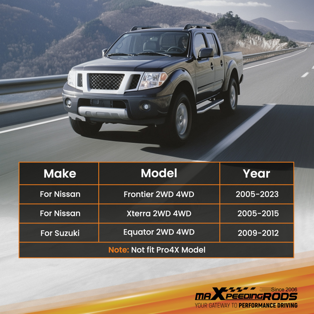 3 Front 2 Rear Lift Kit compatible for Nissan Frontier 2005-23 compatible for Suzuki Equator 2009-12