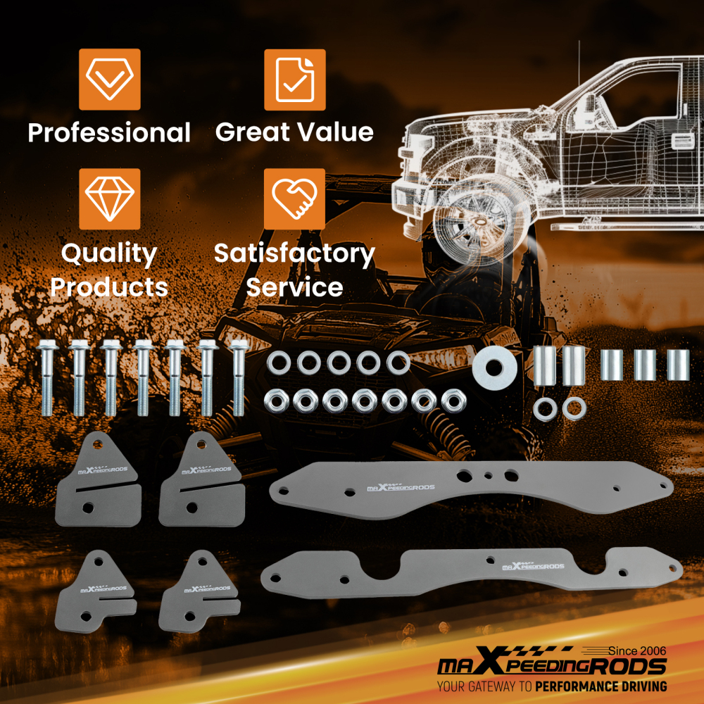 Lift Kit 2 brackets compatible for Polaris RZR XC 55'' EPS RZR 900 Trail 50 2015-19
