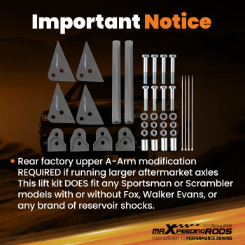 2 pollice 2 Inch Lift Kit compatibile per Polaris SportsmanXP 850 / XP 550/ XP 1000/ 2009-2014