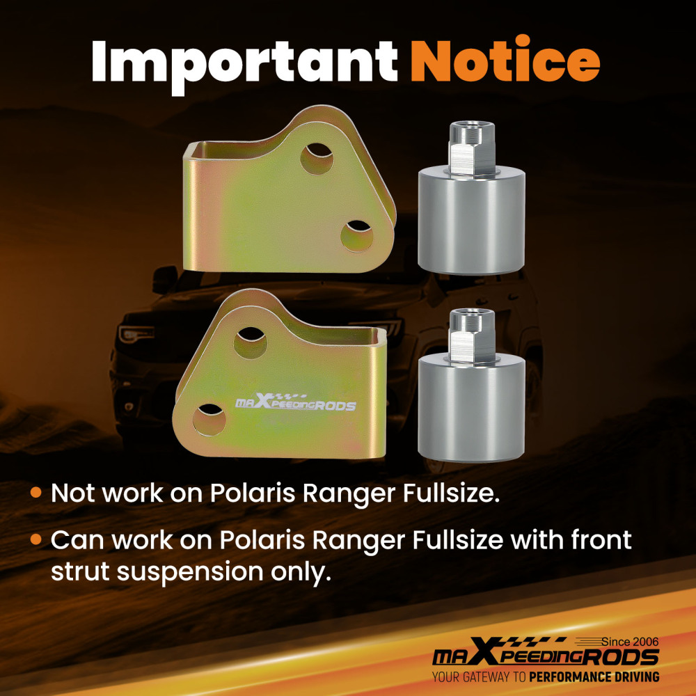 2 Front + Rear Full Lift Kit compatibile per Polaris Ranger 570 Complete Midsize 2014-2016