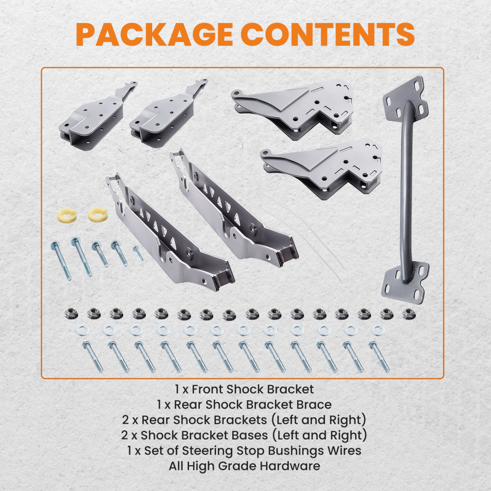 3 Lift Kit compatible for Polaris General 1000 2016+Compatible for Polaris General 4 2017+ Silver