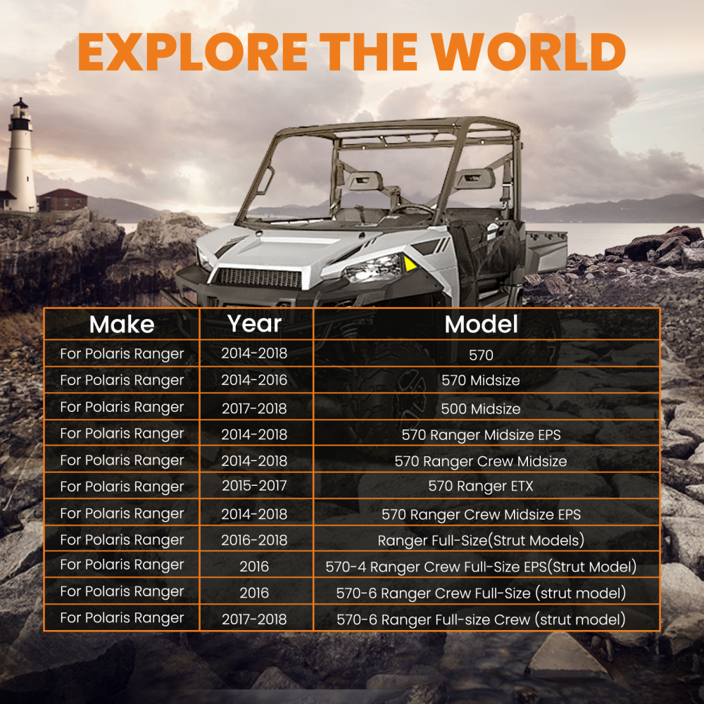 Front Rear UTV 2 inchLift Kit compatible for Polaris Ranger 570 Midsize 2014-2018