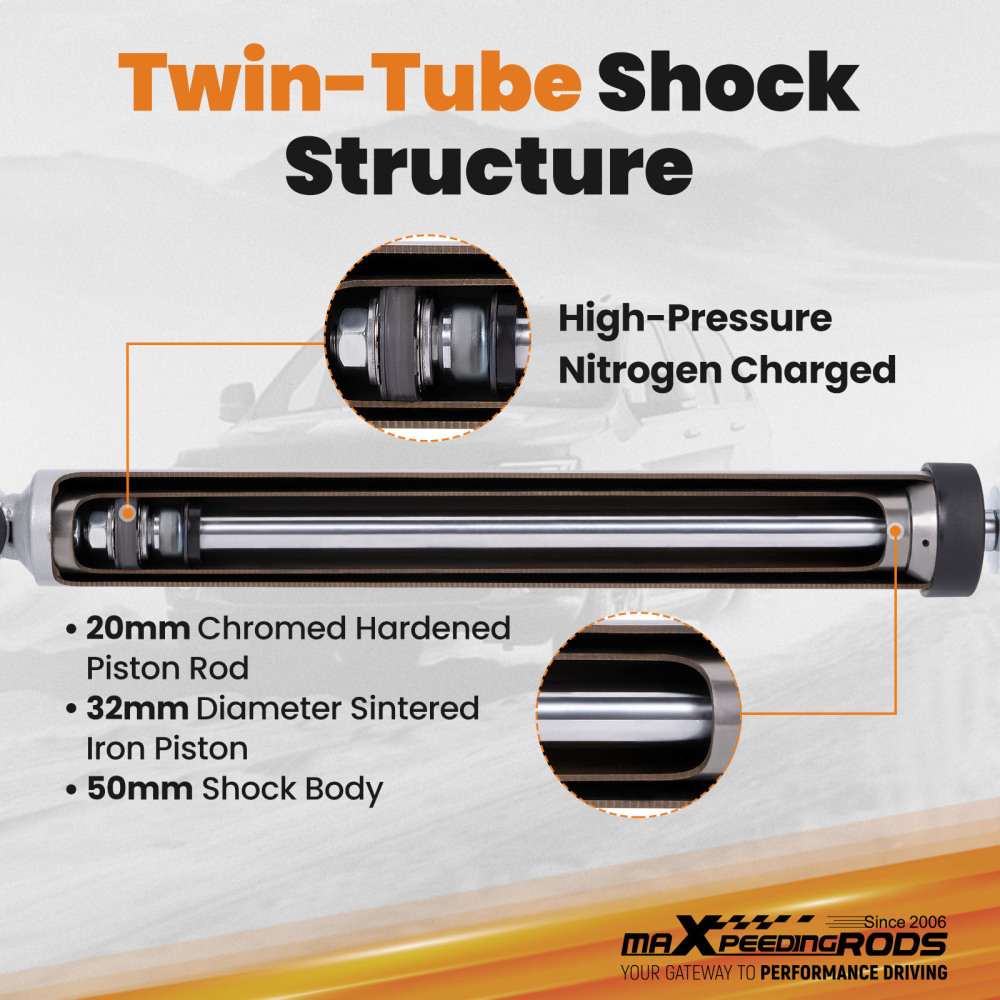 Maxspeedingrods 2.5 Leveling Kit w/ Shocks compatible for Ram 2500 3500 4WD 2014-2024