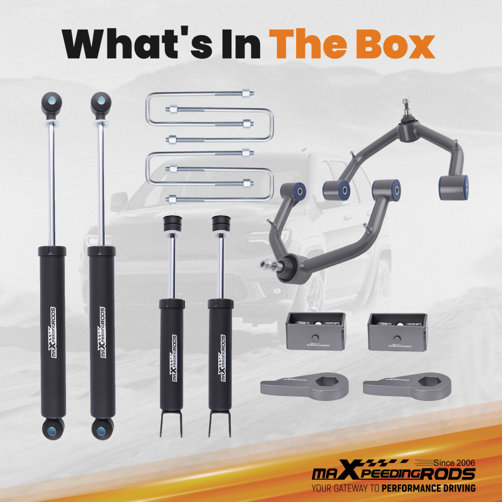 3 Front 3 Rear Lift Kit compatible for Chevy Silverado GMC Sierra 1500 4X4 4WD99-07