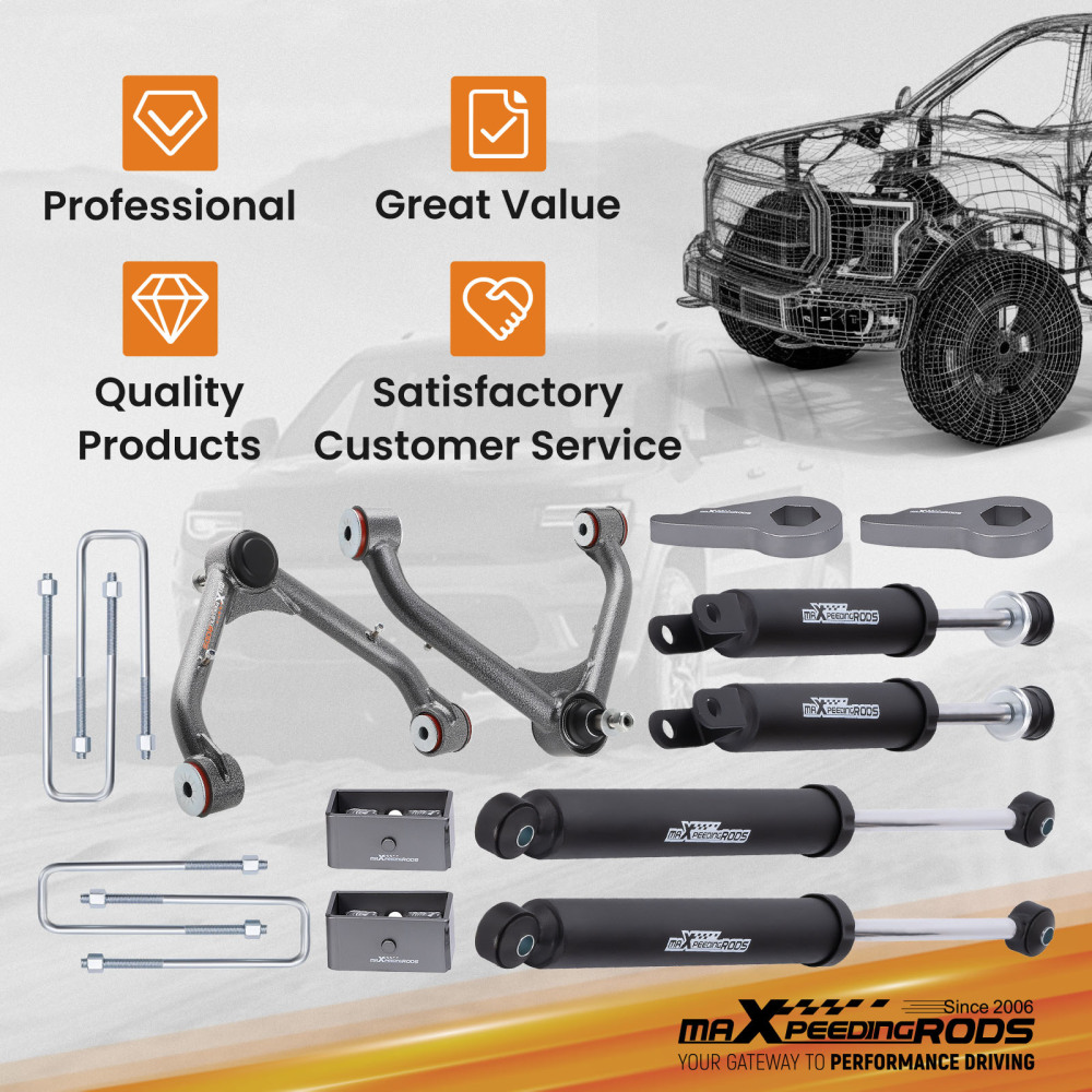 maXpeedingrods 1-3in Lift Kit compatible for Chevy Silverado GMC Sierra 1500 4WD 1999-2006