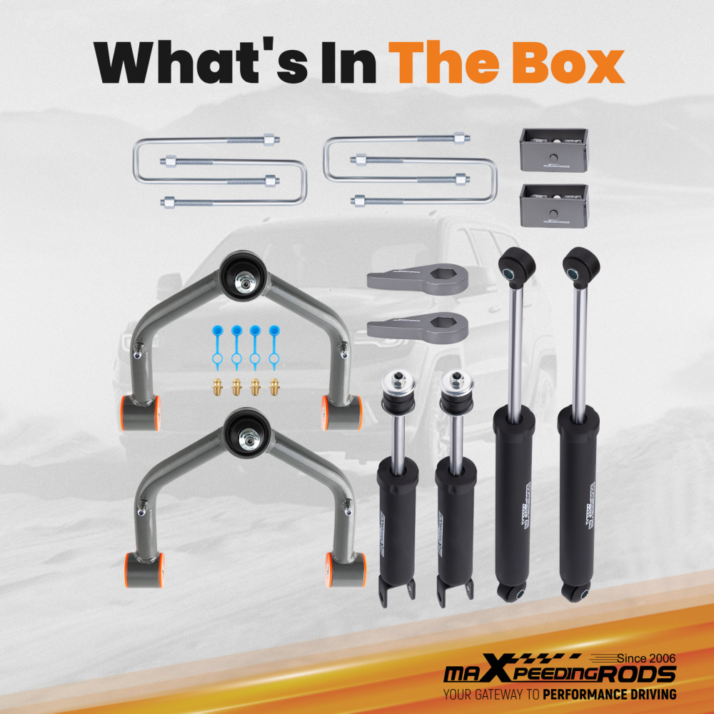 3 Front 3 Rear Lift Kit compatible for Chevy Silverado GMC Sierra 1500 4X4 4WD99-07