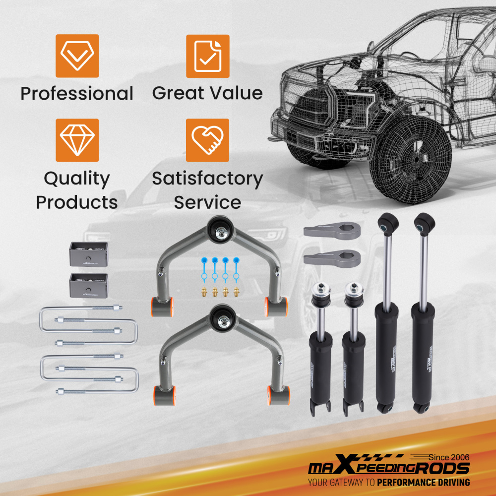 3 Front 3 Rear Lift Kit compatible for Chevy Silverado GMC Sierra 1500 4X4 4WD99-07