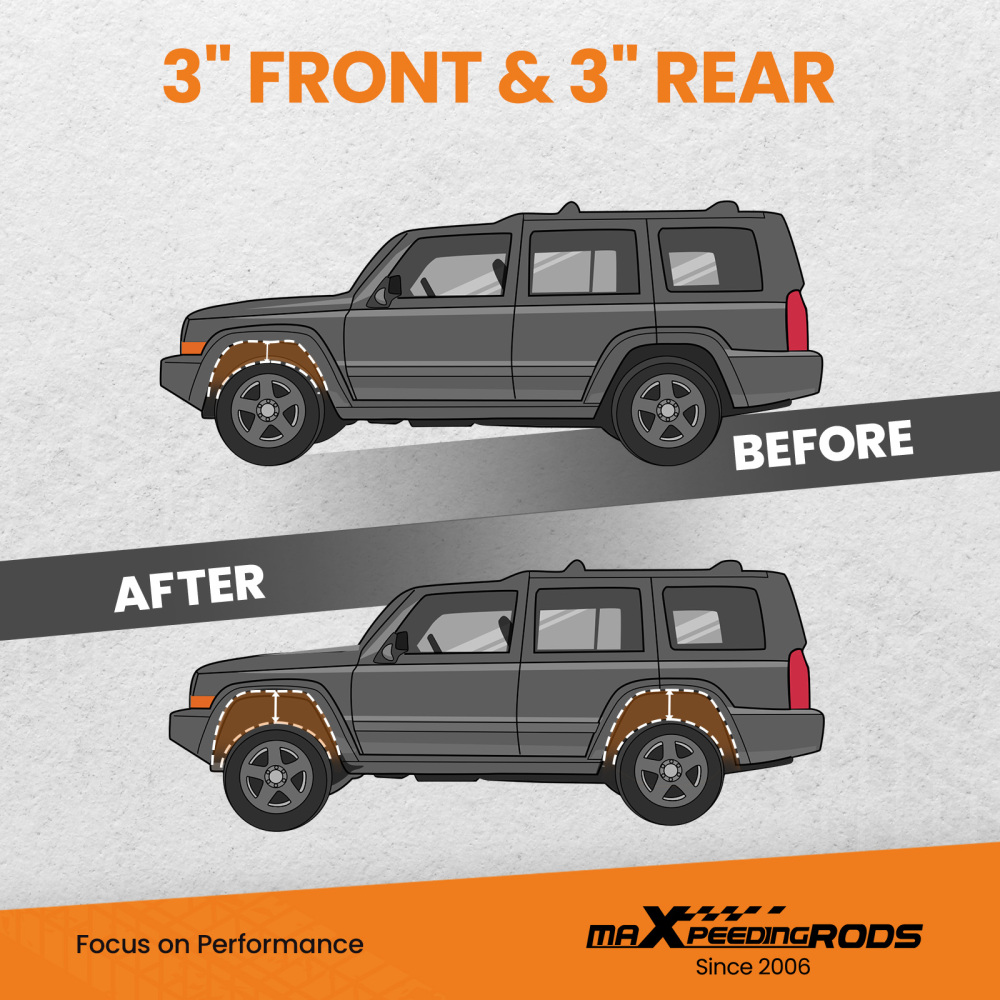 3 inch Front2 Rear Strut Spacers compatible for Subaru Outback 1995 1996 1997 1998 1999