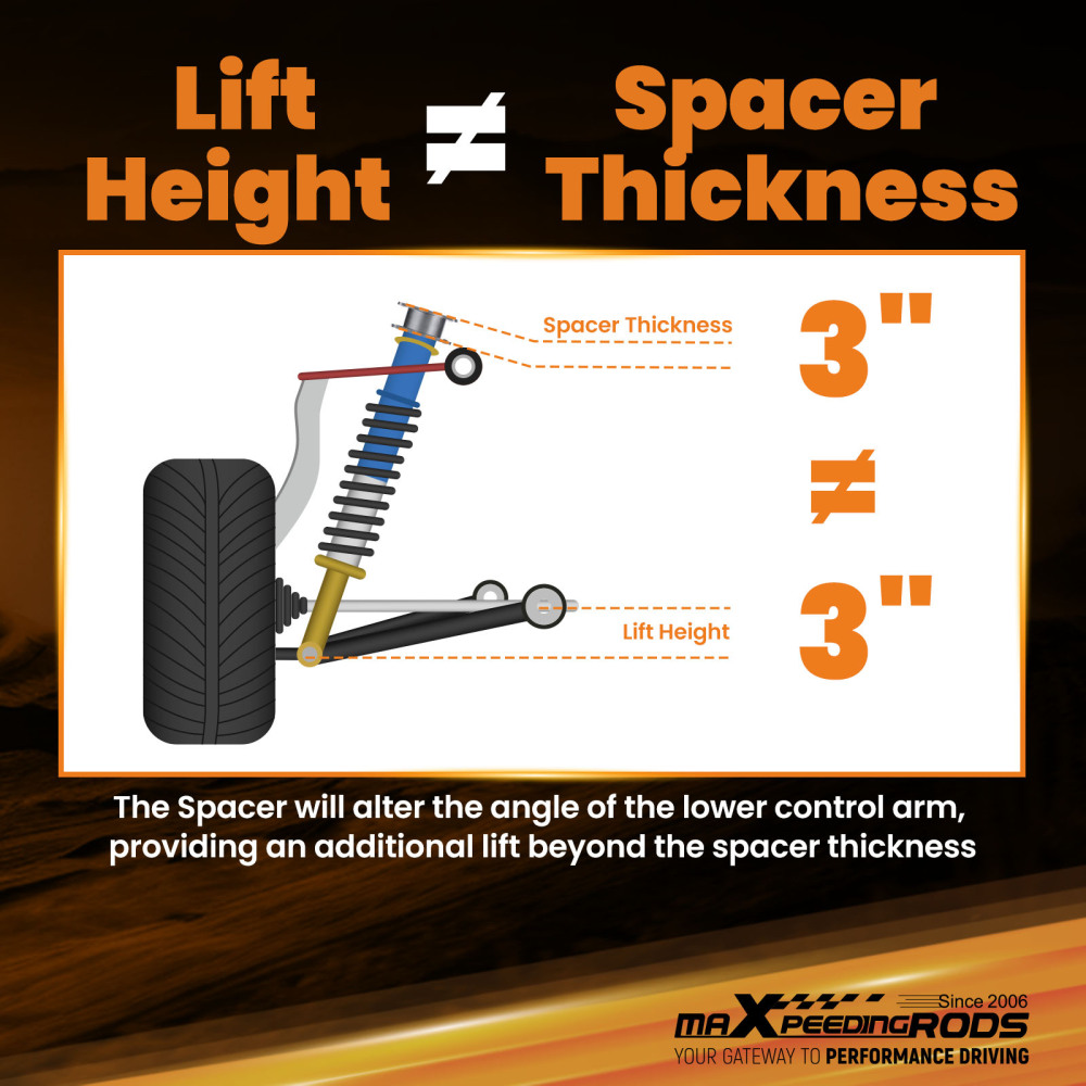 3 Full Lift Kit + 2 Rear Trailing Arm Spacers compatible for Subaru Forester Impreza