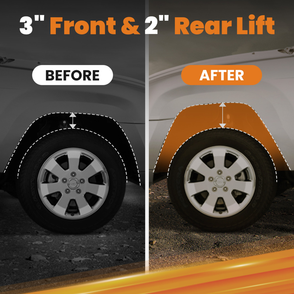 3 in Front 2 inRear Leveling Lift Kit Diff Drop Spacer compatible for Toyota Tacoma 95-04 