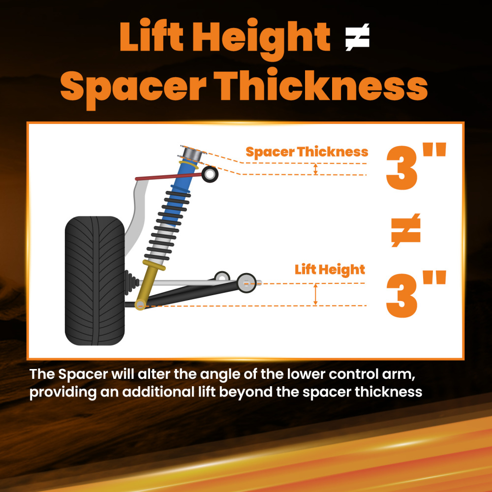 3 in Front 2 inRear Leveling Lift Kit Diff Drop Spacer compatible for Toyota Tacoma 95-04 