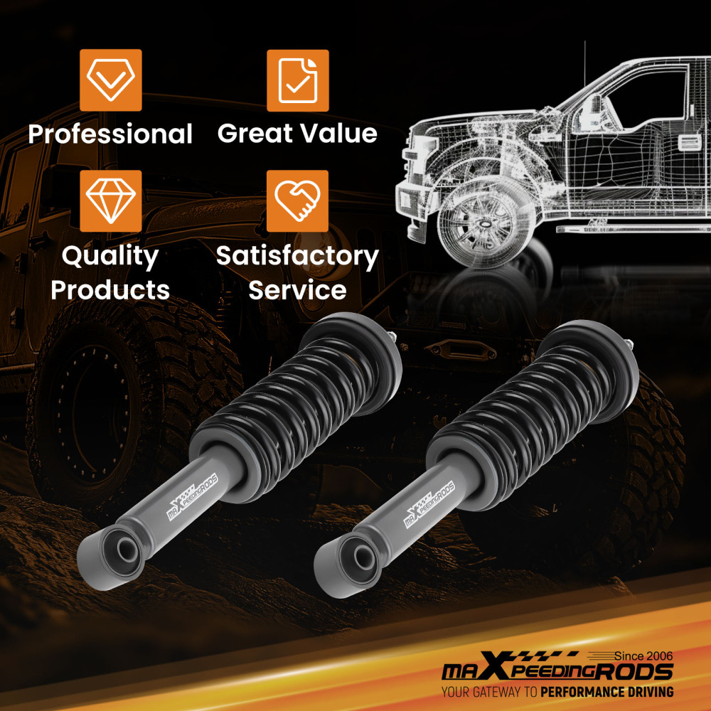 2 Front Lifted Struts Loaded Leveling Struts compatible for Ford F-150 4WD 2009-2013