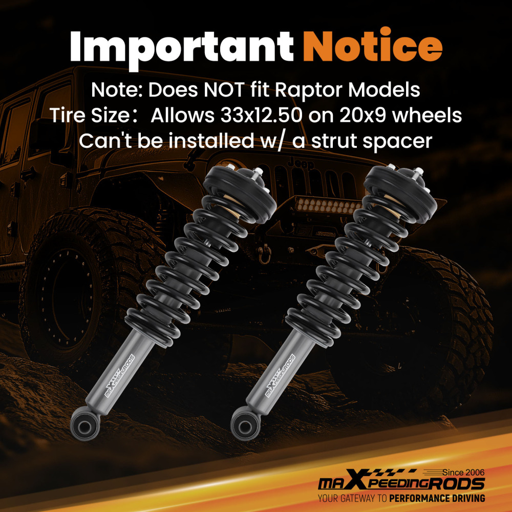 2 Front Lifted Struts Loaded Leveling Struts compatible for Ford F-150 4WD 2009-2013