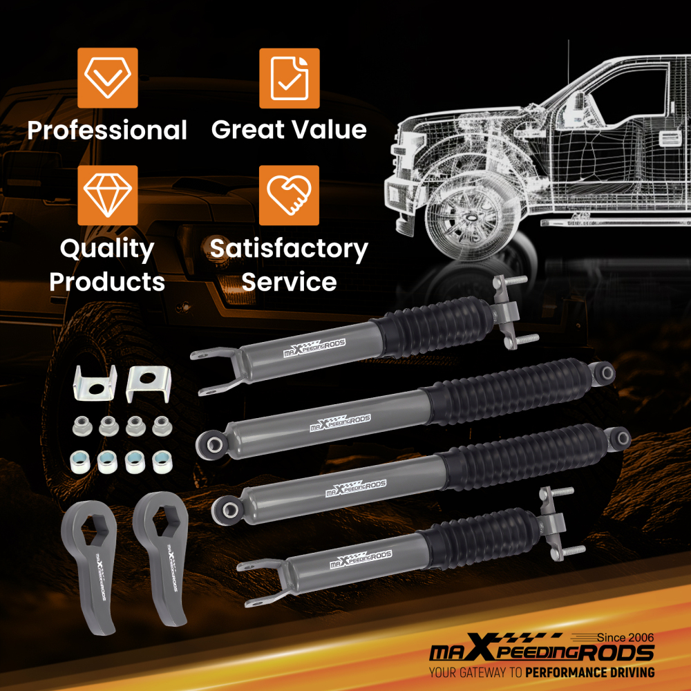 2 Lift shock Leveling Kit compatible for Chevy/GMC 2500/3500HD 2011-2019 torsion keys