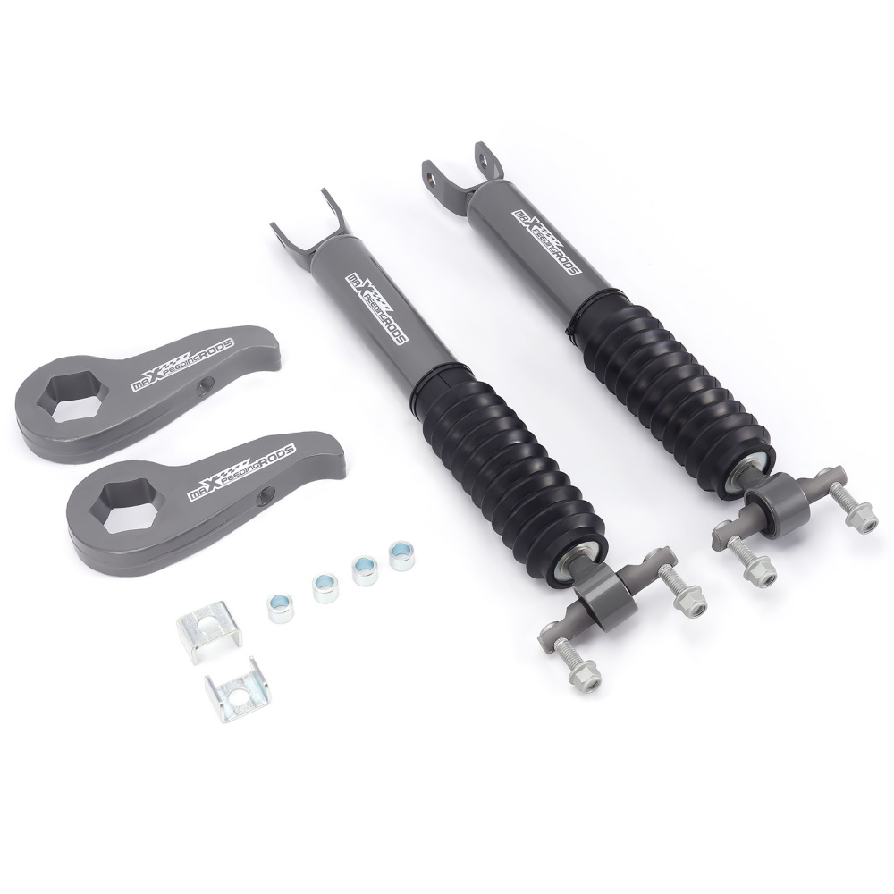 2Leveling Kit w/Lift Shocks compatible for Chevy/GMC 2500/3500HD 2020-24 w/ Torsion Key