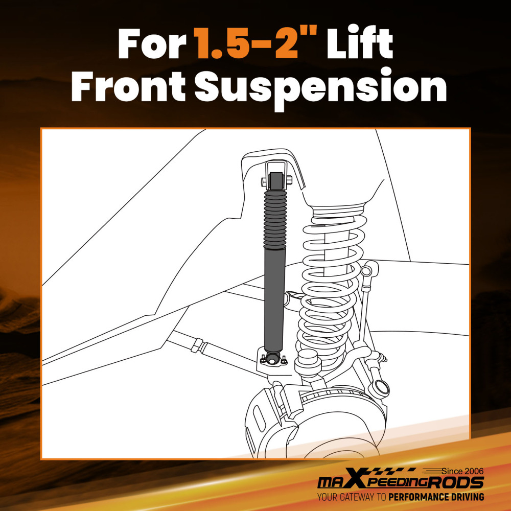 2Leveling Kit w/Lift Shocks compatible for Chevy/GMC 2500/3500HD 2020-24 w/ Torsion Key