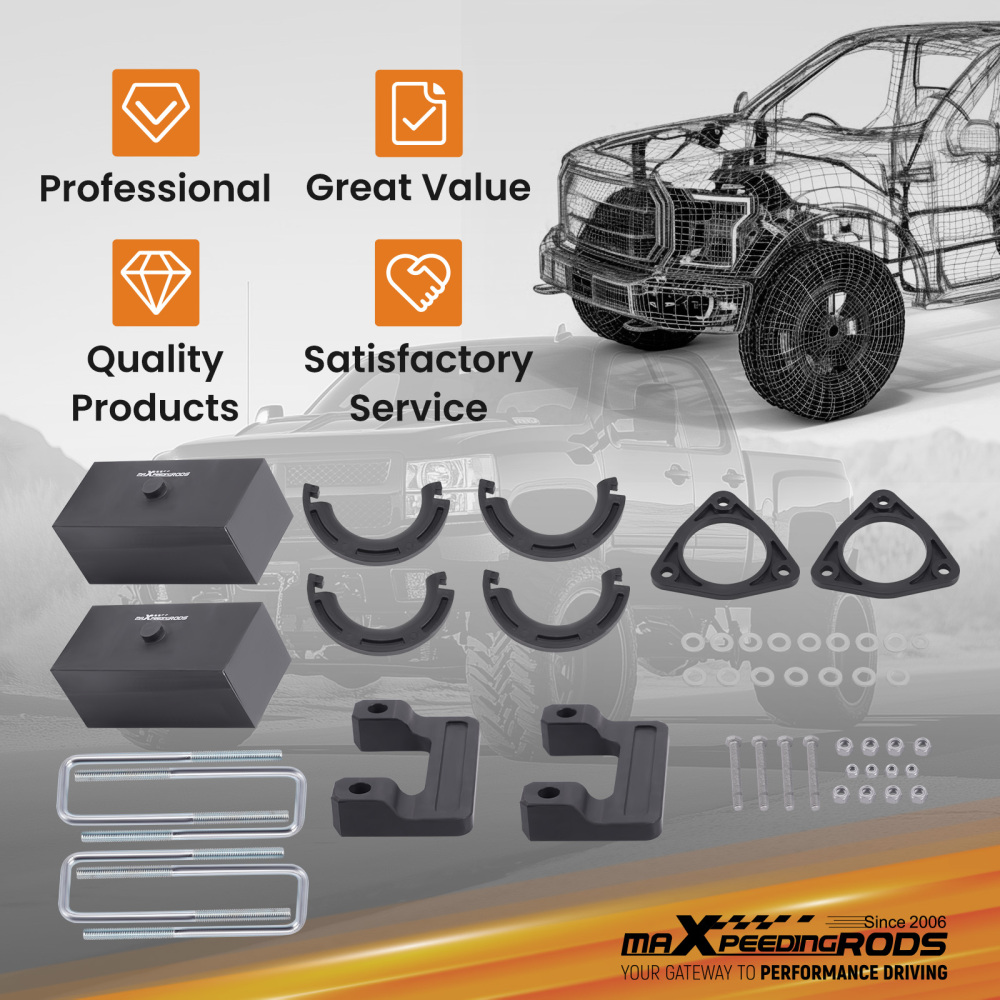 maXpeedingrods 2.5” Leveling Lift Kit compatible for Chevy Silverado/GMC Sierra 1500 2007-2019