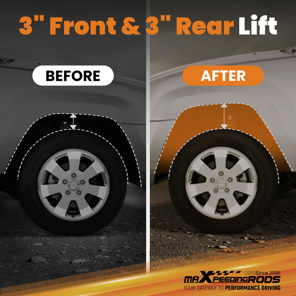 3'' Front + Rear Leveling Spacers Lift Kit compatible for Honda CRV CR-V 1997-2001 Nut Bolt