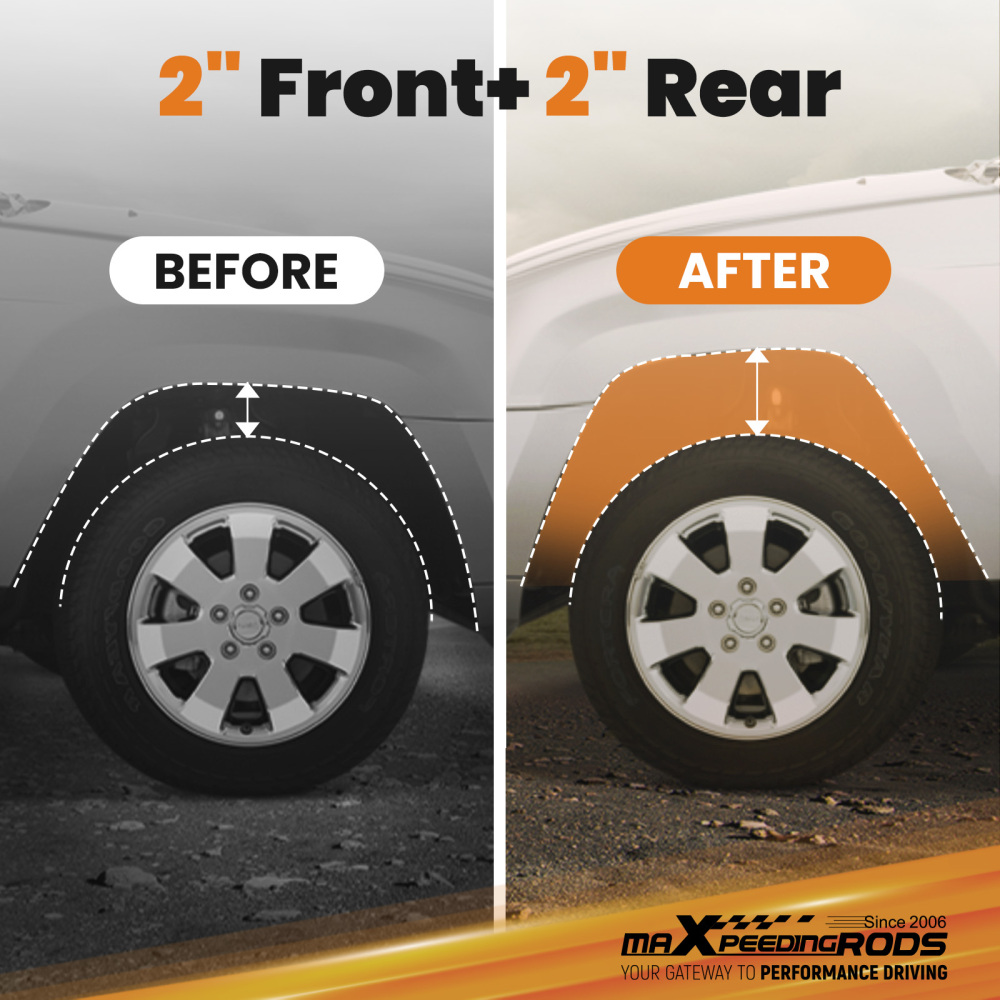 2 Inch Front Rear Spacer Lift compatible for Dodge Ram 1500 2009-2023 4WD Billet Kit