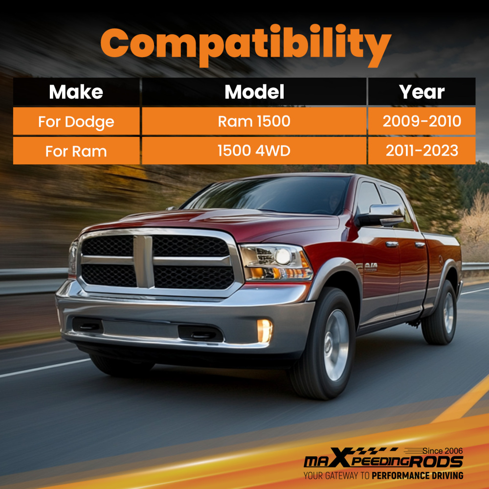 2.5 Front 1.5 Rear Lift Spacer Kit compatible for Dodge Ram 1500 4WD 2009-2023 Aluminum