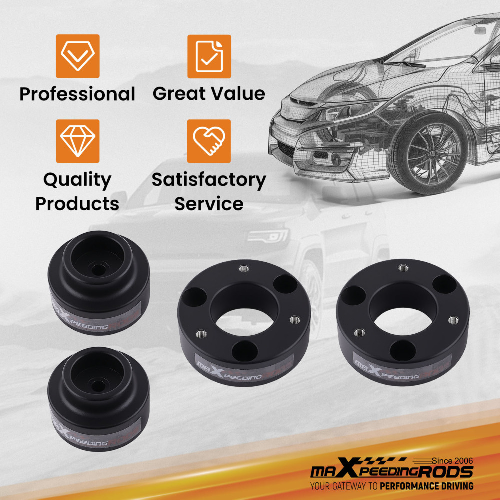 2.5 Front 1.5 Rear Lift Spacer Kit compatible for Dodge Ram 1500 4WD 2009-2023 Aluminum