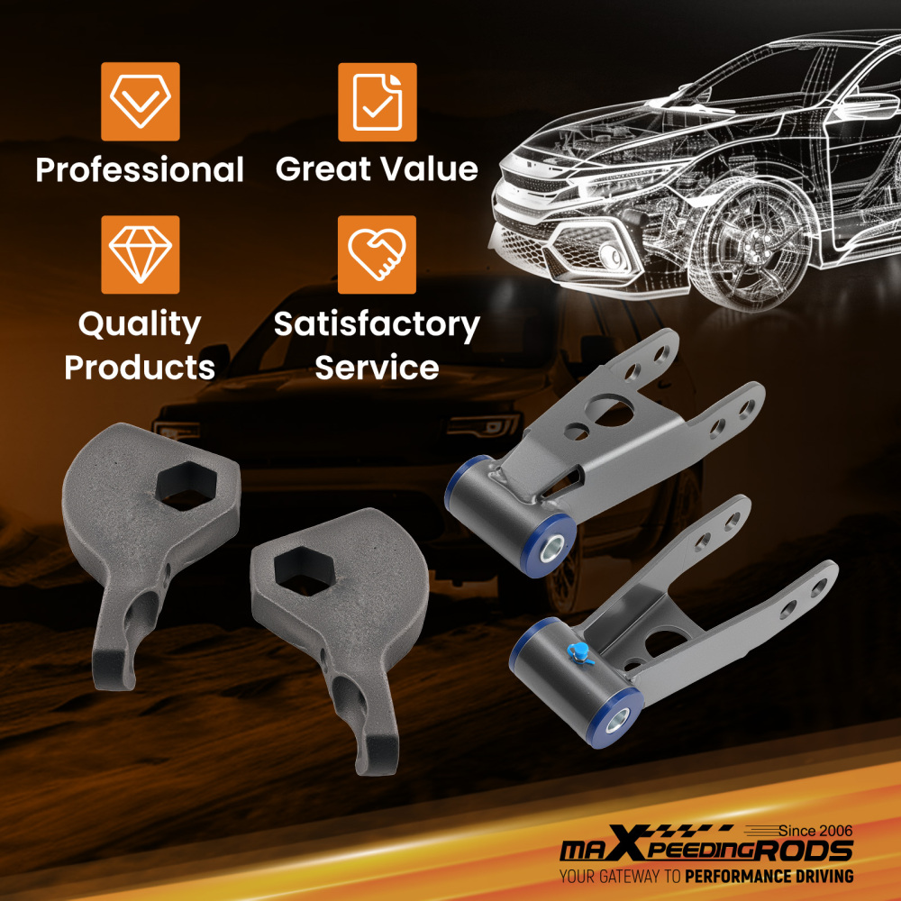 1-3 Front + 2 Rear Shackles Torsion Bar Keys compatible para Dodge Durango 1998-2003 4WD