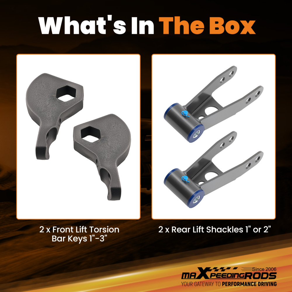 3 Front 2 Rear Lift Kit Torsion Keys Shackle compatible for Dodge Durango 1998-2003