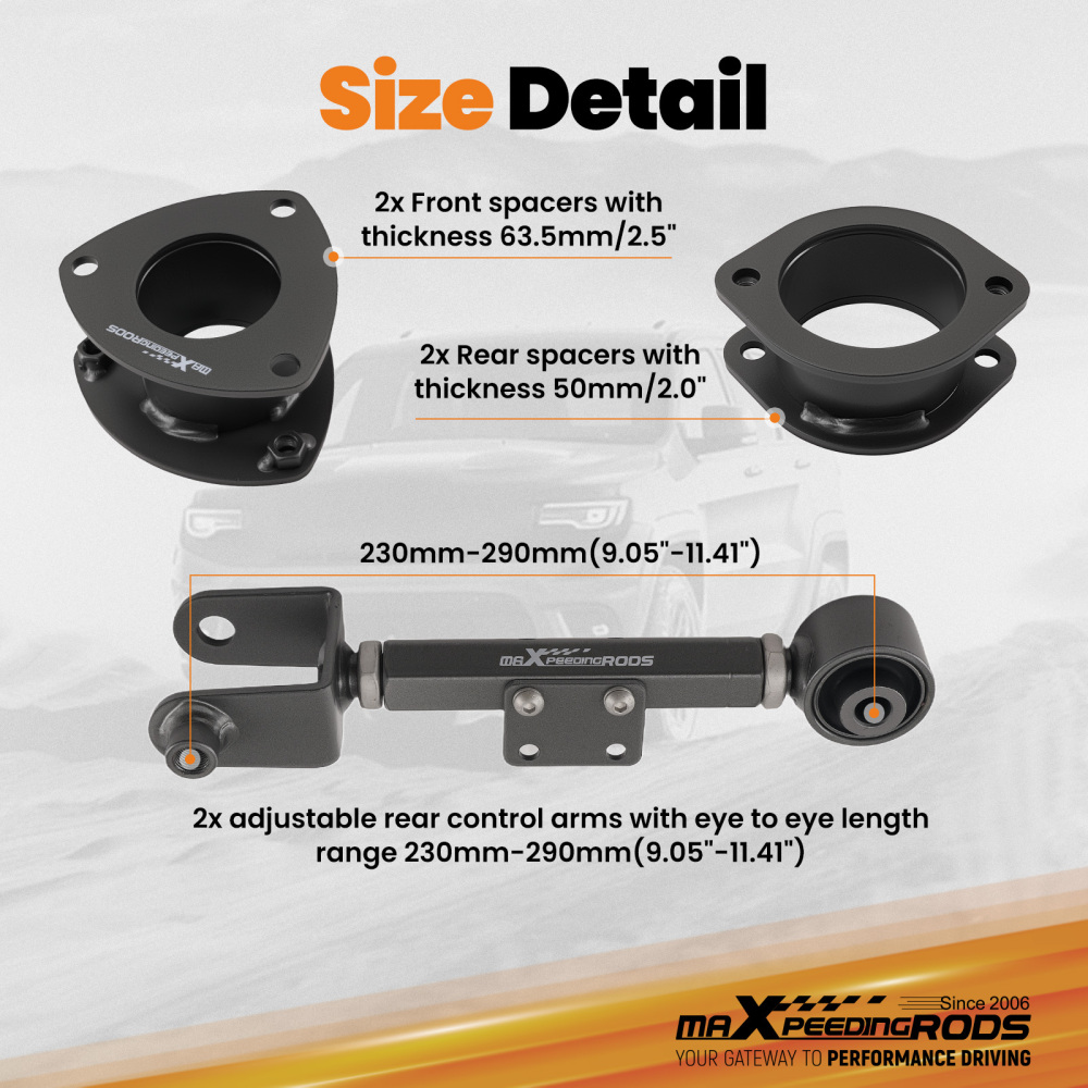 3 Front 2 Rear Setup compatible for Honda Element 03-11 with Control Arms Level Kit