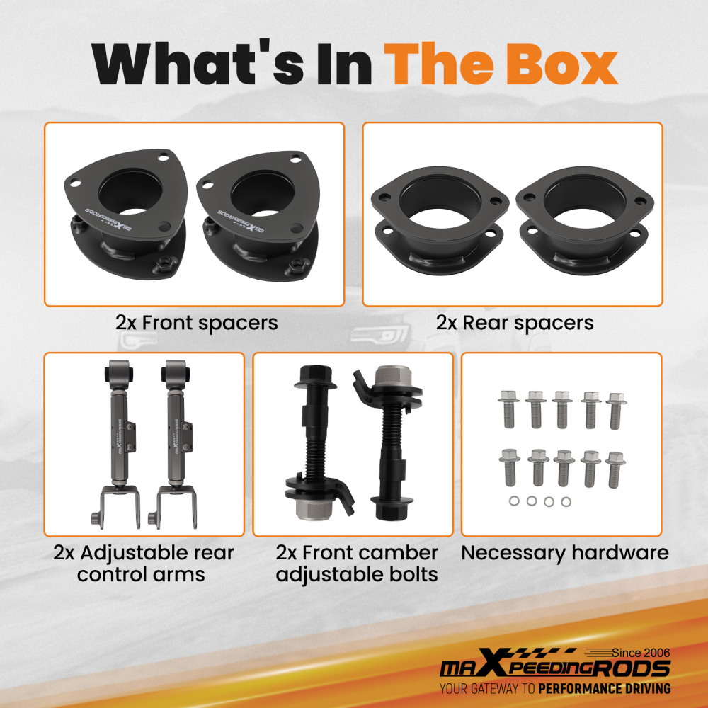 3 Front 2 Rear Setup compatible for Honda Element 03-11 with Control Arms Level Kit