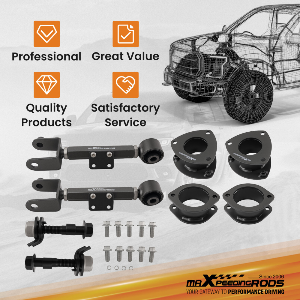 3 Front 2 Rear Setup compatible for Honda Element 03-11 with Control Arms Level Kit