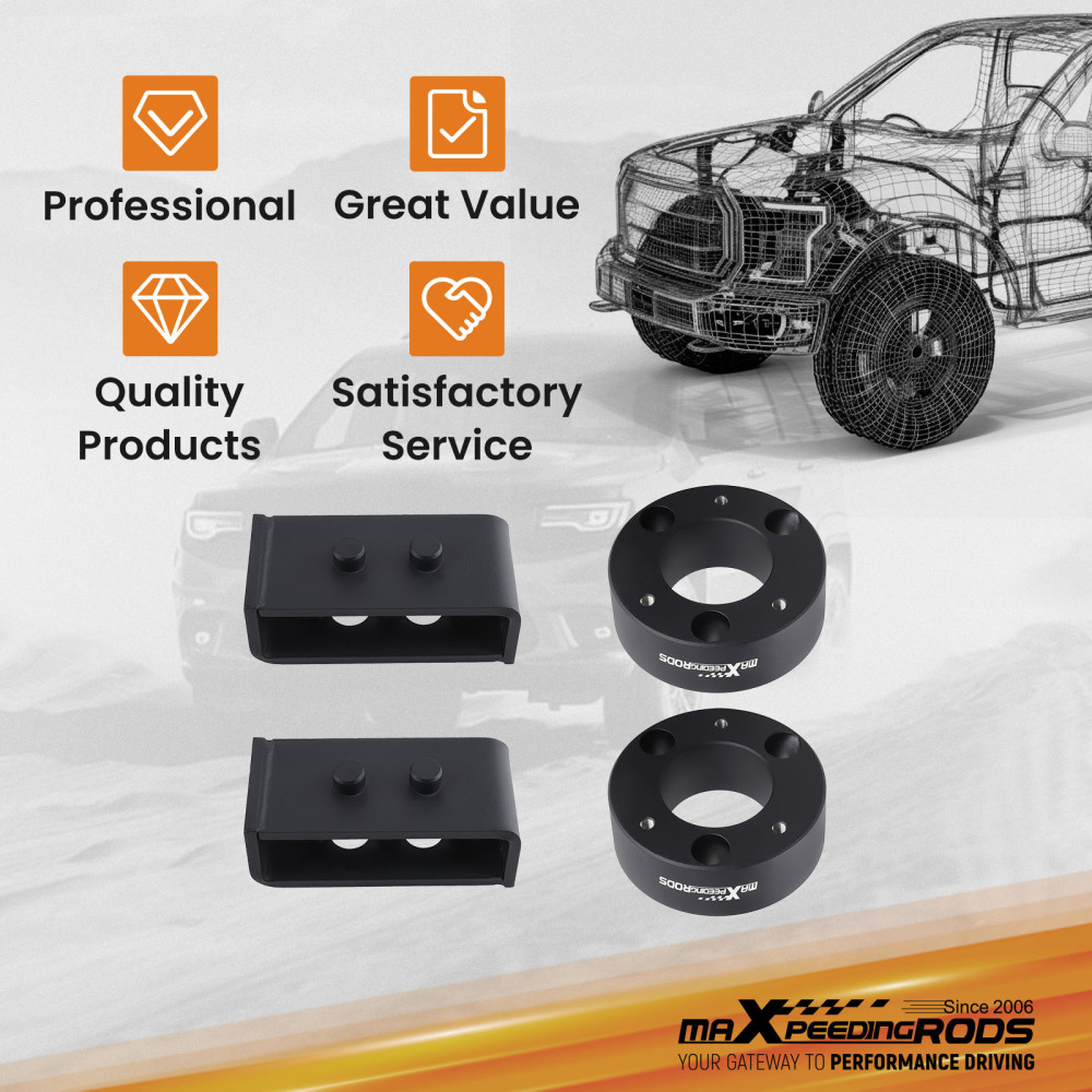 3 Front 2 Rear Leveling Lift Kit compatible for Ford F150 2WD 4WD 04-20 SpacersBlocks