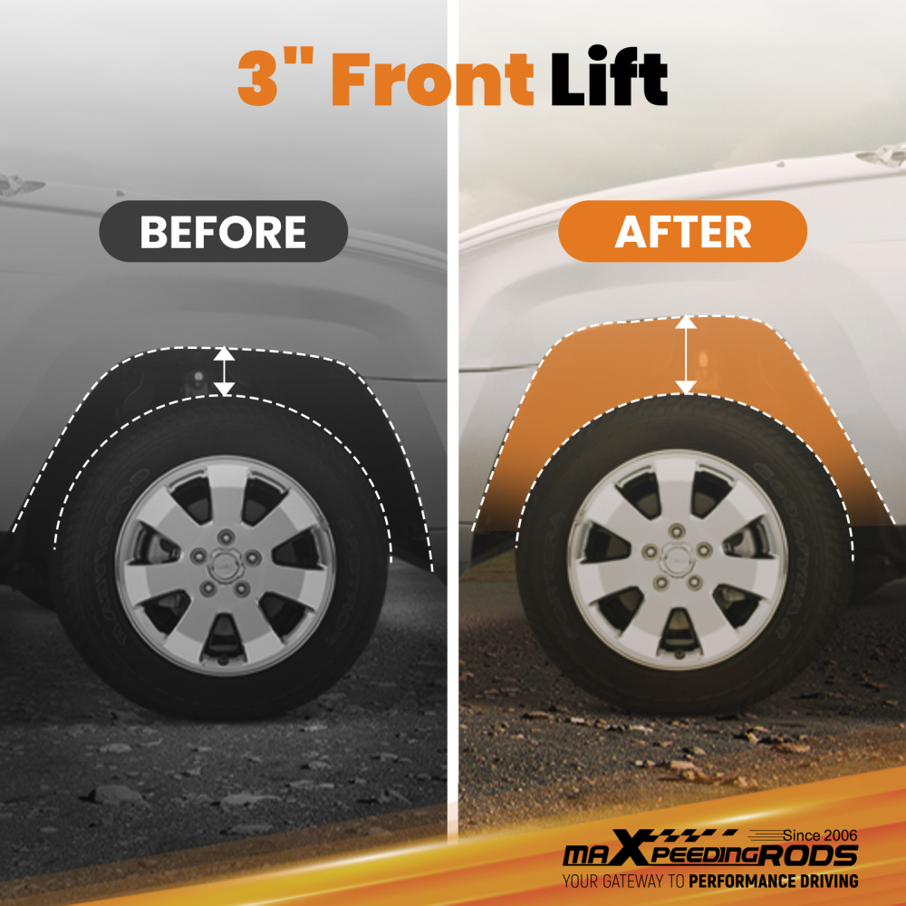 3 inch Front Lift Kit w/ Upper Control Arms compatible for Ford F-150 4WD 2004-2023